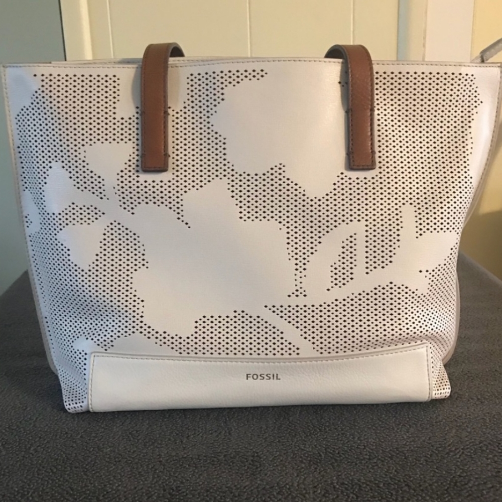 Fossil leather Madison coconut tote bag - Picture 5 of 9